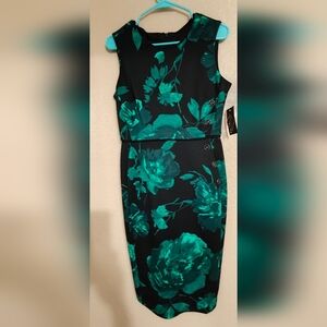 Enfocus Studio Green Floral Midi Dress